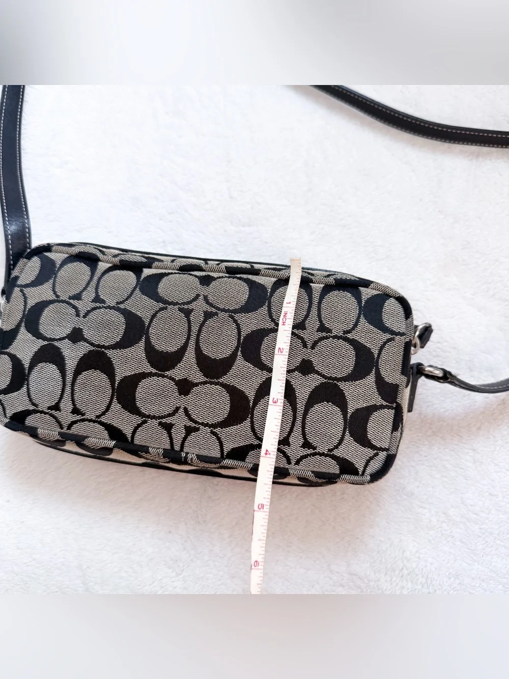 Vintage Coach Y2K Signature Canvas Crossbody Pochette Bag 6073 Black/Grey GUC